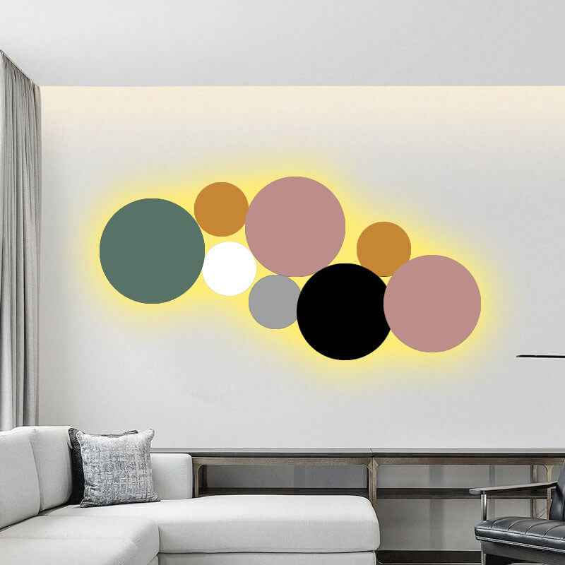 Contemporary Colorful Round Iron LED Wall Sconce