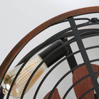 Nordic Industrial Wrought Iron 4-Light Flush Mount Ceiling Fan with Invisible Design