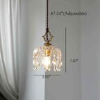 Antique-Inspired Floral Crystal Single Pendant Light