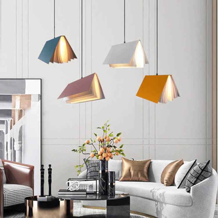 Flying Book 1-Light Metal and PVC Pendant Lamp