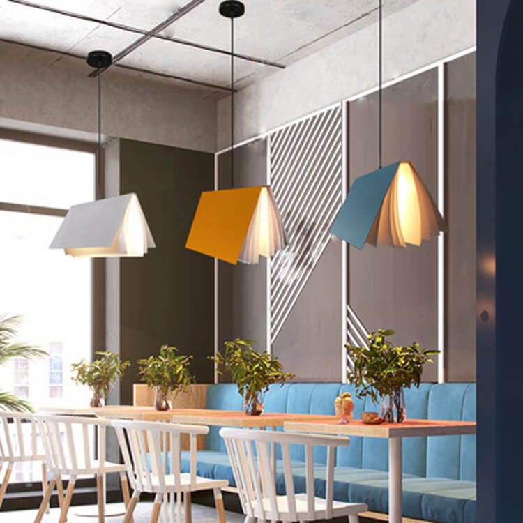 Flying Book 1-Light Metal and PVC Pendant Lamp