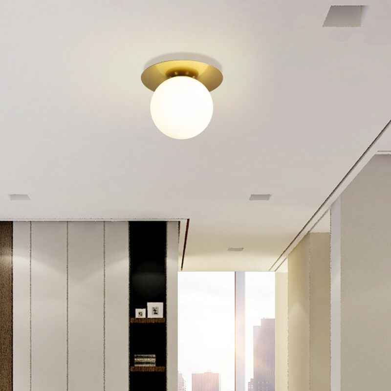 Contemporary Globe 1-Light Semi-Flush Mount Fixture