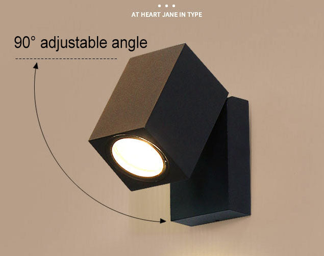 Contemporary Waterproof Square LED Spotlight for Outdoor Garden Wall - Adjustable Angle Sconce Lamp