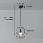 Elegant Smoke Gray Hand-Blown Glass Dome Pendant Light - 1-Light Design