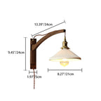 Nordic White Striped Glass Wall Sconce Lamp with Walnut Retractable Design - 1 Light