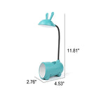 Creative Cartoon Rabbit LED Desk Lamp with Touch Control and USB Pen Holder