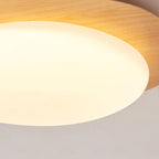 Nordic Style Iron Wood Grain Pebble LED Flush Mount Ceiling Fixture