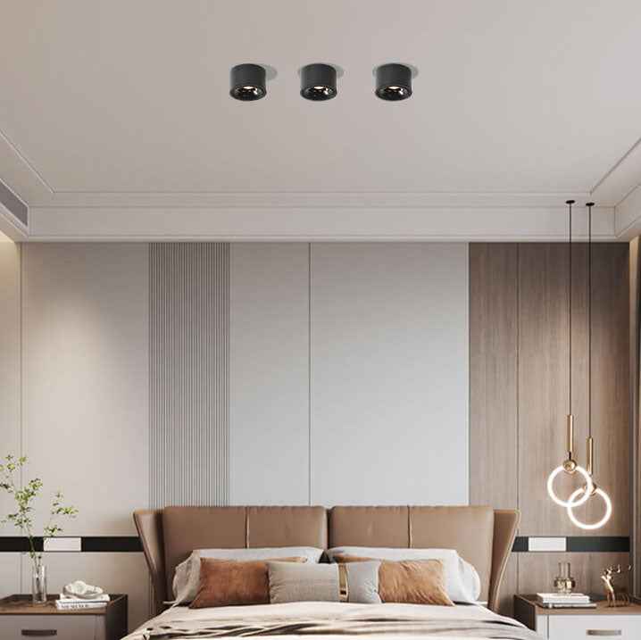 Contemporary Adjustable Round LED Flush Mount Ceiling Spotlight