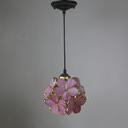 Retro Stained Glass Petal Single-Light Pendant Fixture
