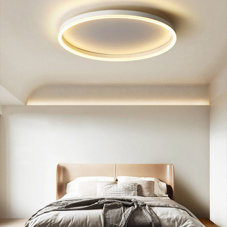 Nordic Minimalist Circular LED Flush Mount Ceiling Light with Iron and Acrylic Design