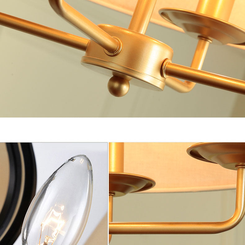 Classic European Vintage 4-Light Iron Pendant Lamp