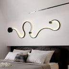 Contemporary Curved LED Wall Sconce Lamp in Long Aluminum Snake Design