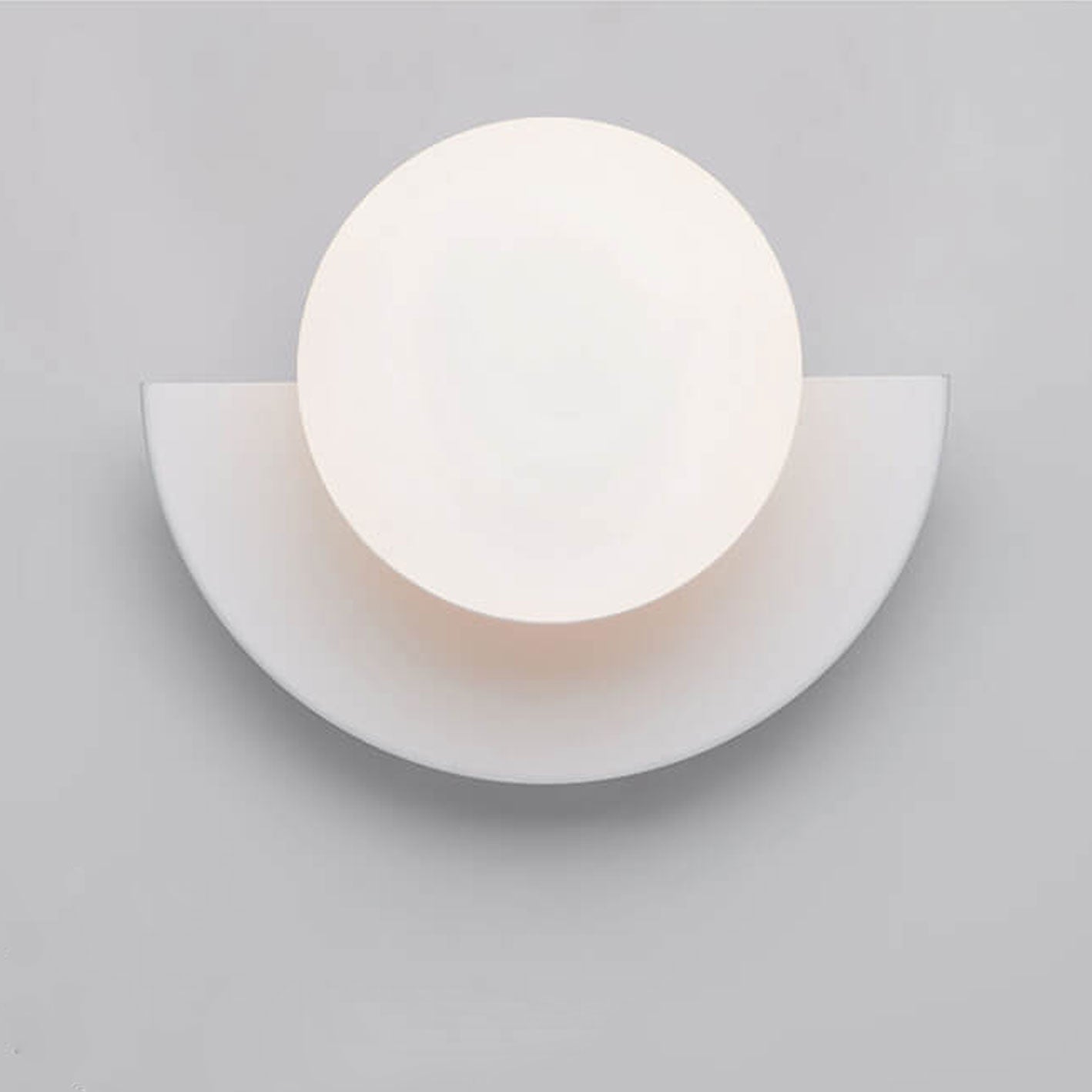 Contemporary Minimalist Colorful Glass Semi-Circle Wall Sconce Lamp with One Light