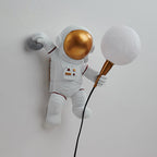 Modern Cartoon Astronaut Wall Sconce Lamp – 1-Light Resin & ABS Design for Bedroom