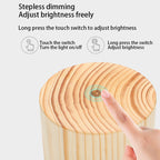 Artistic Wooden LED Touch-Control Night Lamp