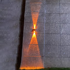 Elegant Solar-Powered Waterproof LED Wall Sconce - Up and Down Trapezoid Design for Outdoor Use