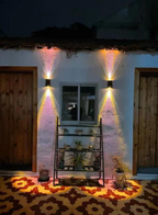 Elegant Solar-Powered Waterproof LED Wall Sconce - Up and Down Trapezoid Design for Outdoor Use