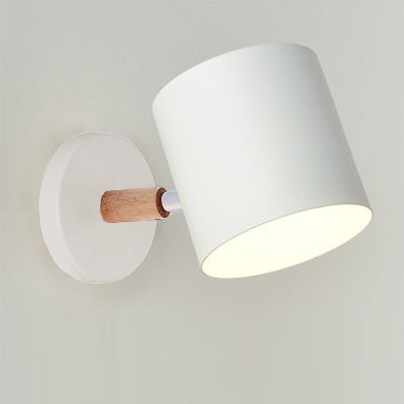 Rotatable Nordic Macaron Cylinder Wall Sconce Lamp - 1 Light