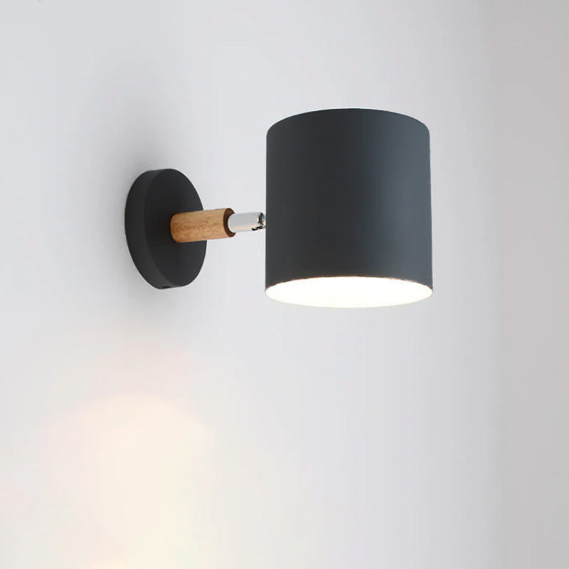 Rotatable Nordic Macaron Cylinder Wall Sconce Lamp - 1 Light