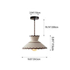 Classic French Ceramic and Iron Cone Pendant Light - 1-Light Fixture for Bedroom and Living Room