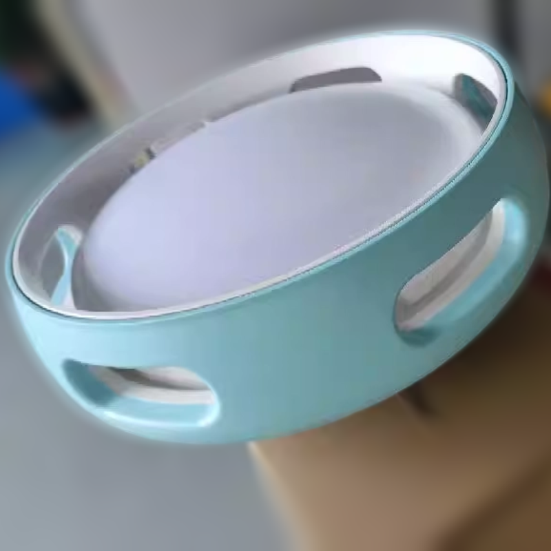 Modern Nordic Round Bladeless Acrylic LED Semi-Flush Mount Ceiling Fan Light for Bedroom