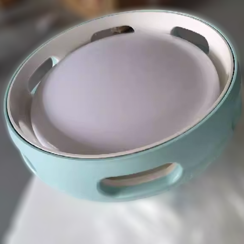Modern Nordic Round Bladeless Acrylic LED Semi-Flush Mount Ceiling Fan Light for Bedroom