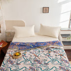 FransenFlair: Cotton blankets in floral design with reversible structure & breathable quality – for sofa & bed