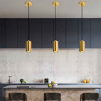 Nordic Minimalist Iron Mini Pendant Light - 1-Light Column Design