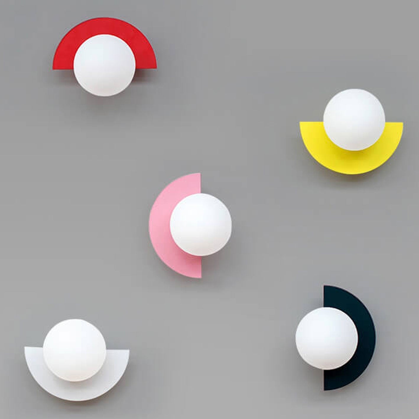 Contemporary Minimalist Colorful Glass Semi-Circle Wall Sconce Lamp with One Light