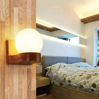 Nordic Modern Solid Wood Half-Ball Wall Sconce Lamp