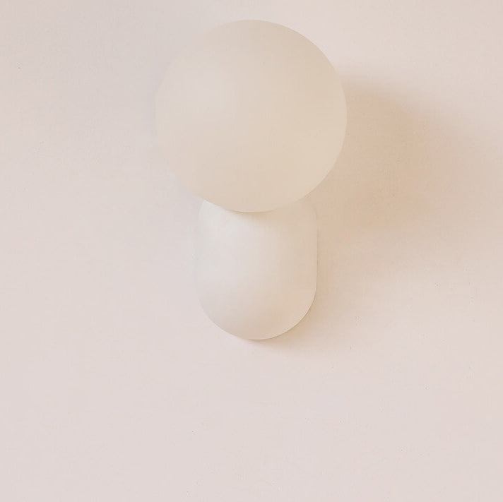 Macaron-Inspired Cream Resin Glass Ball 1-Light Wall Sconce