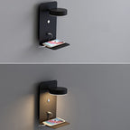 Contemporary Square Iron LED Wall Sconce Lamp with USB Rechargeable Feature