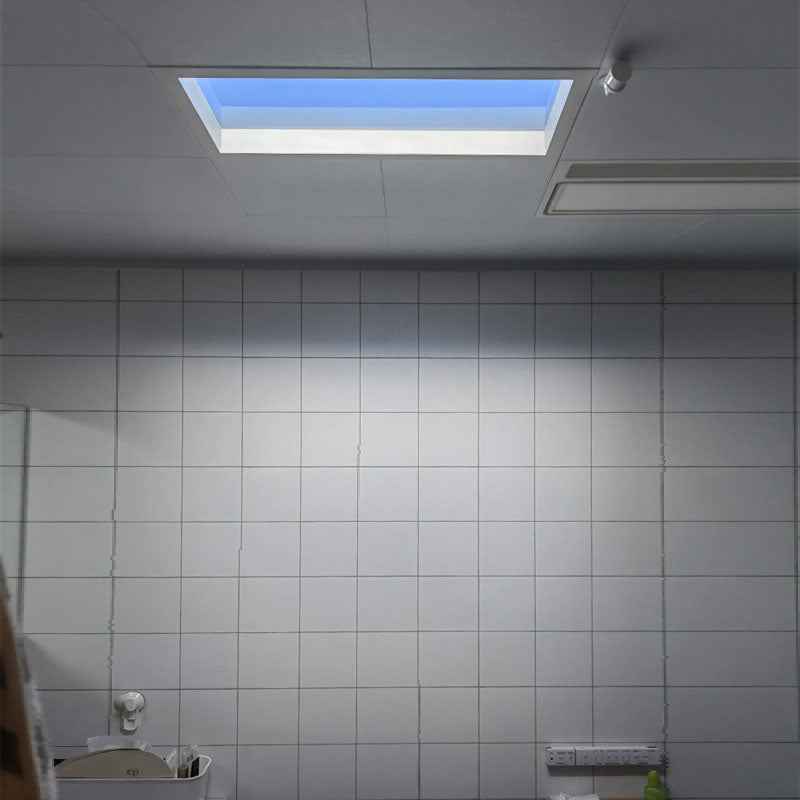 Contemporary Minimalist Blue Sky Metal LED Flush Mount Ceiling Light for Living Room