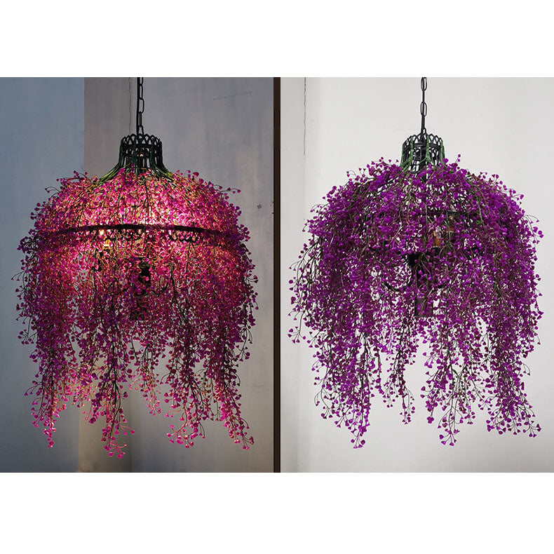 Artistic 3-Light Chandelier with Plant Vine Design