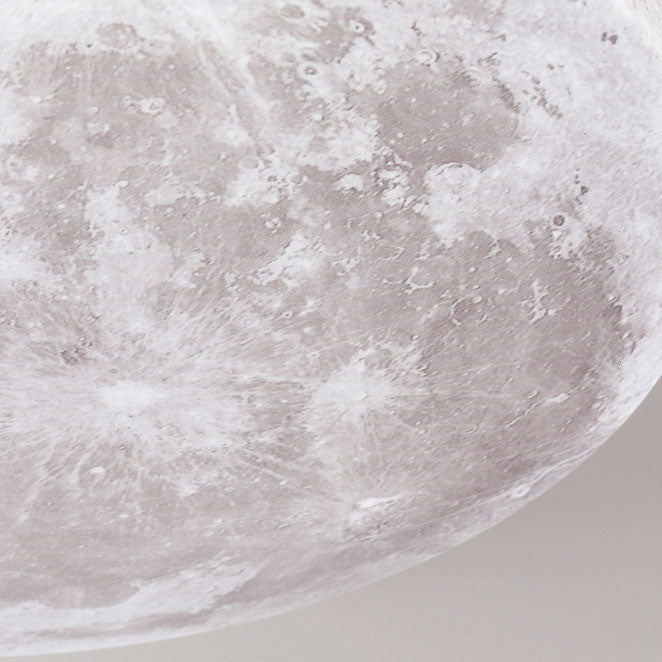 Nordic Minimalist Round Moon LED Flush Mount Ceiling Light in PVC
