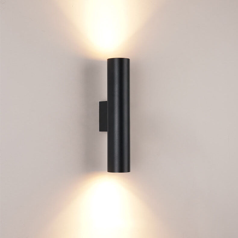 Minimalist Aluminum Cylindrical Wall Sconce with Two Lights