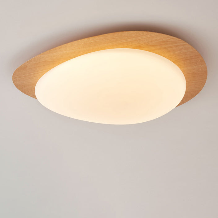 Modern Scandinavian Pebble-Shaped Iron and Acrylic LED Flush Mount Ceiling Light for Bedrooms