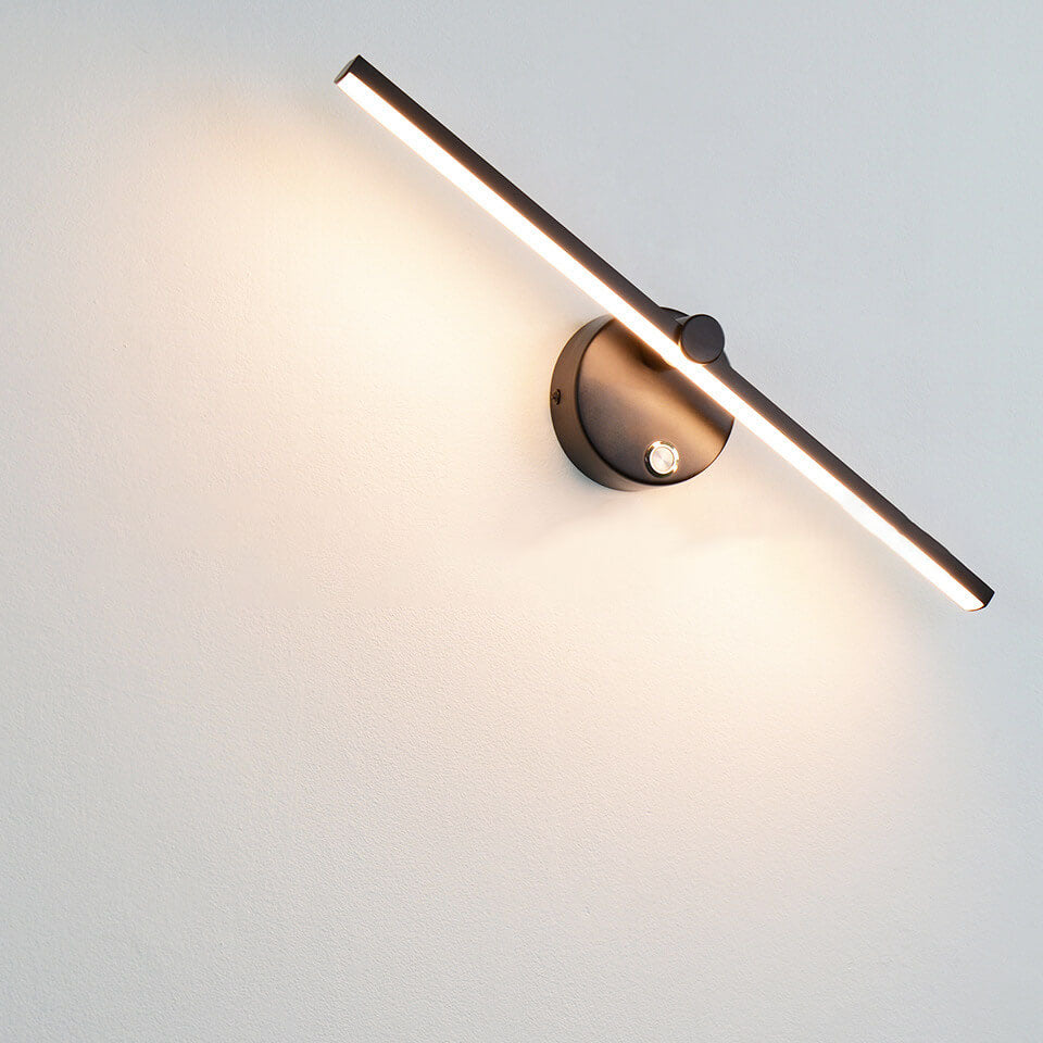 Nordic Minimalist Aluminum LED Wall Sconce with Long Bar Mirror Design