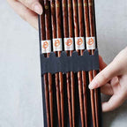 Bonsai Chopstick Set | Natural Wood, Golden Sakura Design