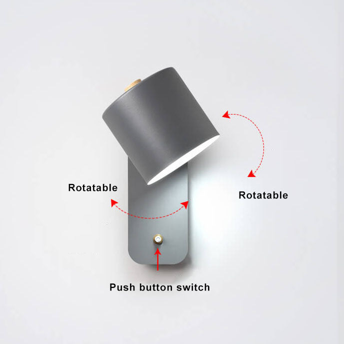 Rotatable Nordic Macaron Cylinder Wall Sconce Lamp - 1 Light