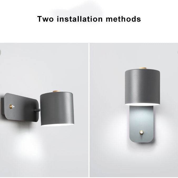 Rotatable Nordic Macaron Cylinder Wall Sconce Lamp - 1 Light
