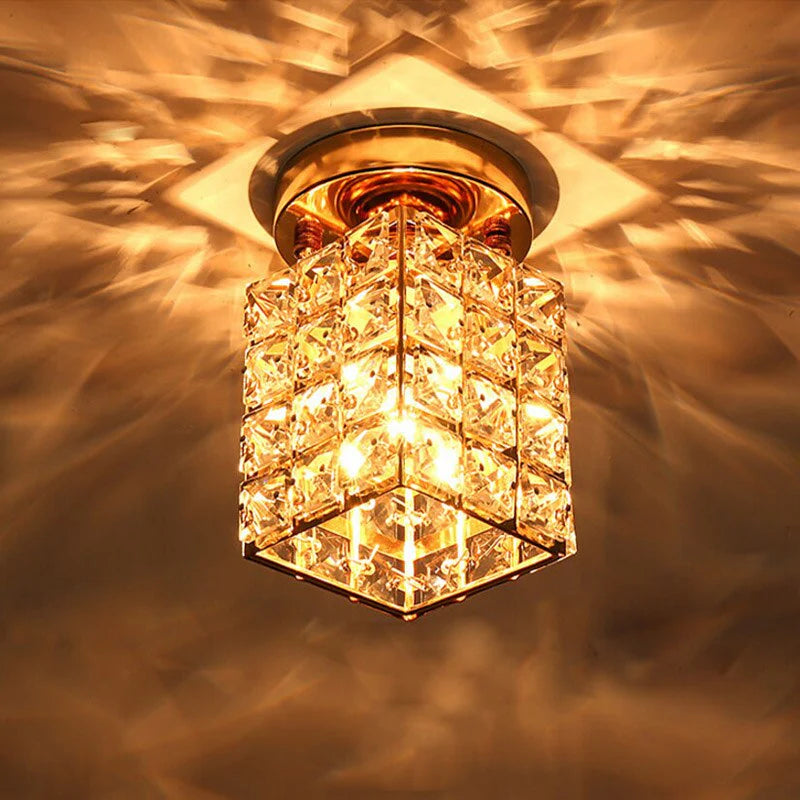 Mezula - Modern Gold Round Glass Ceiling Lamp