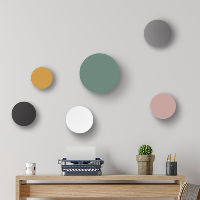 Contemporary Colorful Round Iron LED Wall Sconce