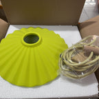 Contemporary Macaron Cement Scalloped 1-Light Pendant Lamp for Living Room