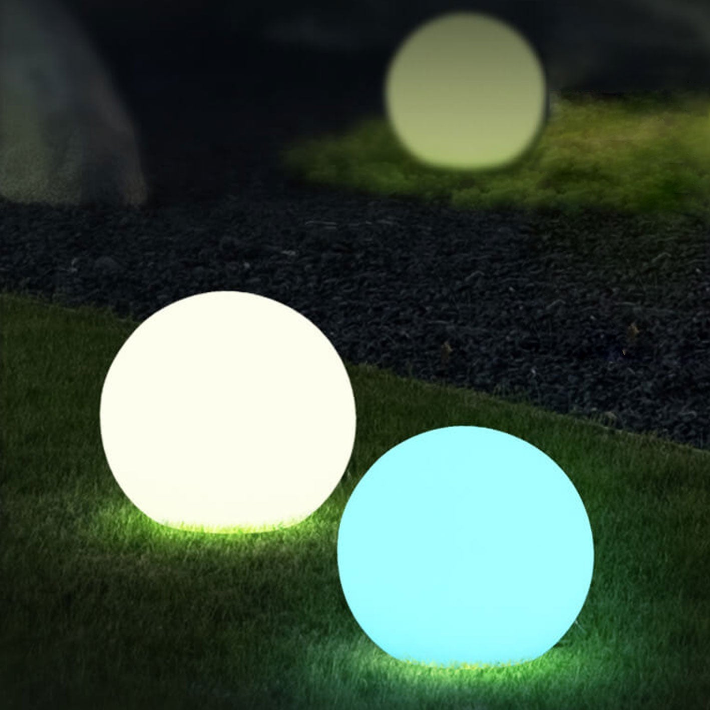 Waterproof Solar-Powered PE Spherical LED Outdoor Lawn Light