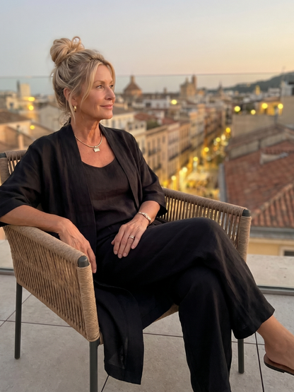 Effortless Three-Piece Pants Set for Women Dusty Wide Leg