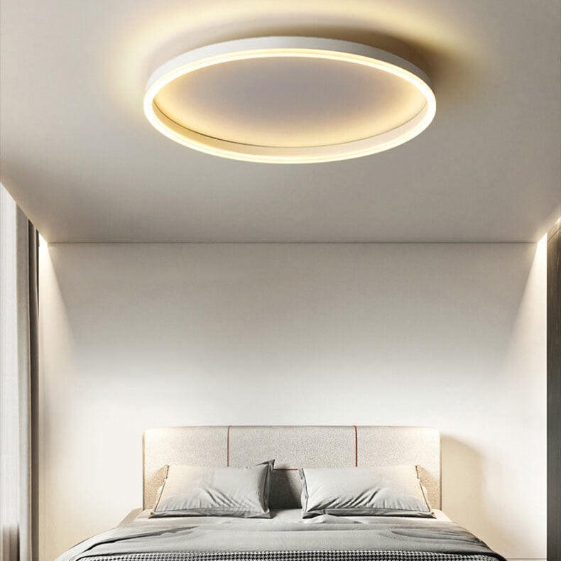 Nordic Minimalist Circular LED Flush Mount Ceiling Light with Iron and Acrylic Design