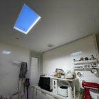 Contemporary Minimalist Blue Sky Metal LED Flush Mount Ceiling Light for Living Room
