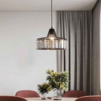 Belo Crystal Pendant Light | Adjustable Height, Matte Black Frame