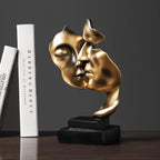 Kaelith – Golden Abstract Face Sculpture